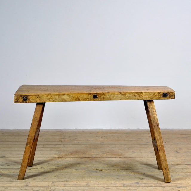 Industrial Vintage Oak Butchers Table, 1920 For Sale - Image 3 of 13
