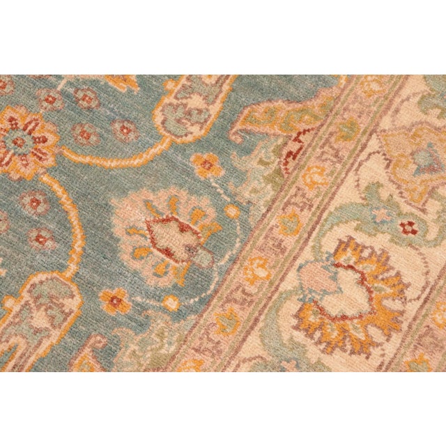 Beige Classic Ziegler Green Beige Hand-Knotted Wool Rug - 5'2'' X 6'8'' For Sale - Image 8 of 8