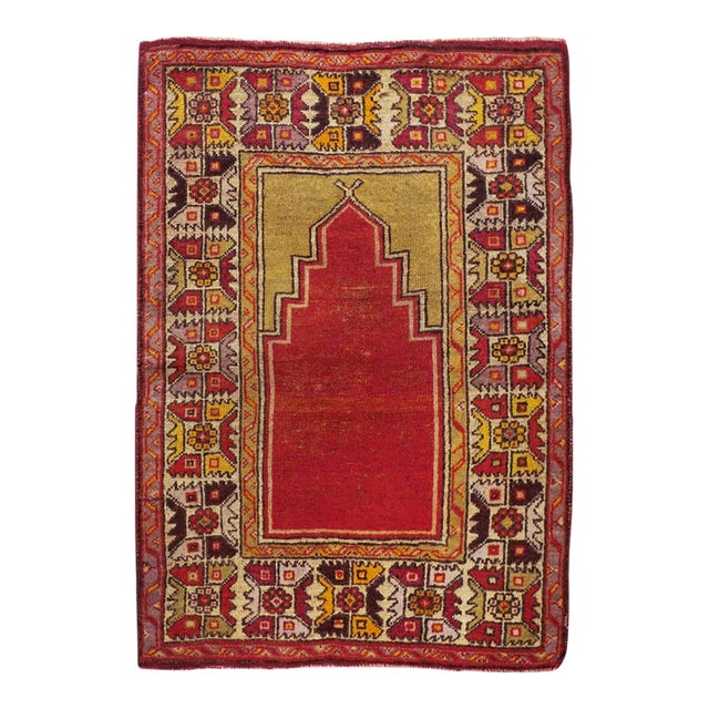 Galerie Shabab Collection Early 20th Century Turkish Anatolian Throw Rug For Sale