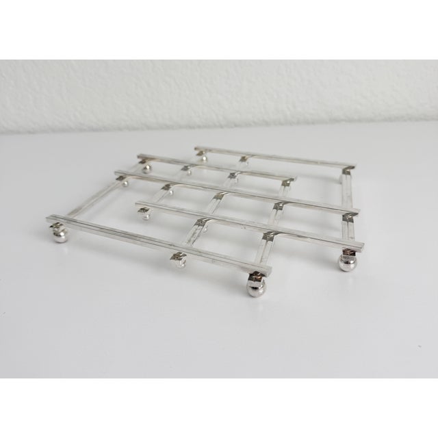 Art Deco 1940s Adnet Silver Plate Trivet, Attributed For Sale - Image 3 of 15