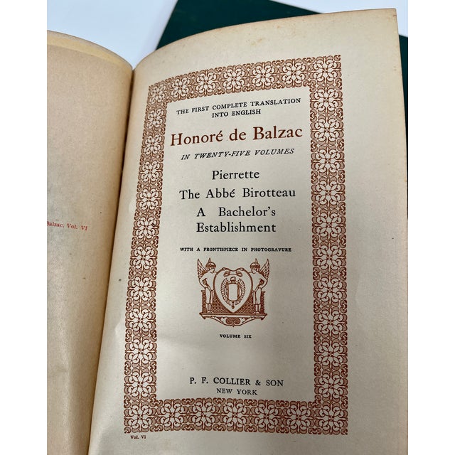 English 1900 Balzac First English Translation - 3 Green Volumes For Sale - Image 3 of 11