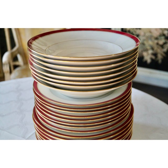 Porcelain Dinner, Soup and Dessert Plates from Limoges, 1965, Set of 24 For Sale - Image 9 of 11