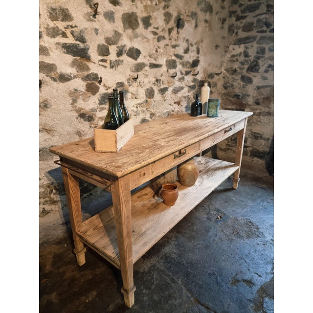 Antique French Drapers Table in Pine, 1890s For Sale - Image 6 of 18