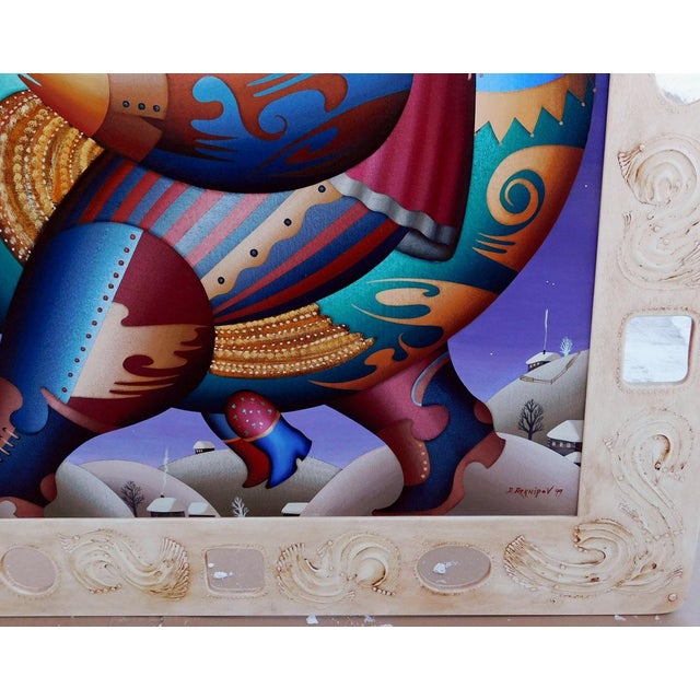 Anton Arkhipov Moon Light Hand Signed Original Paining Custom Framed by Artist For Sale - Image 11 of 11