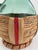 Mid 20th Century Vintage Green Blown Glass Pitcher With Woven Rattan Wrap For Sale - Image 5 of 6
