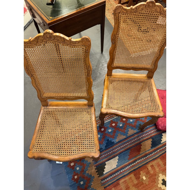 1920s Louis XV Style Cane Dining Chairs- Set of 4 For Sale - Image 11 of 12