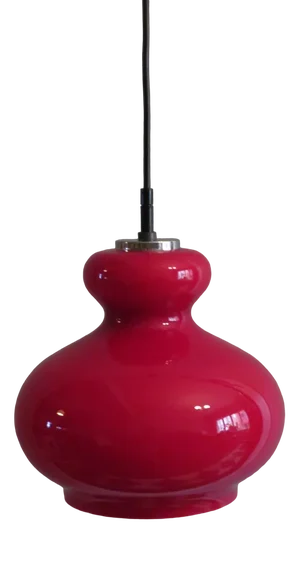German Red Glass Pendant Lamp from Peill & Putzler, 1960s
