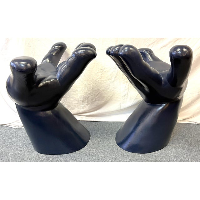 Vintage Mid Century Modern Retro Upturned Palm Hand Chairs- A Pair For Sale - Image 14 of 17