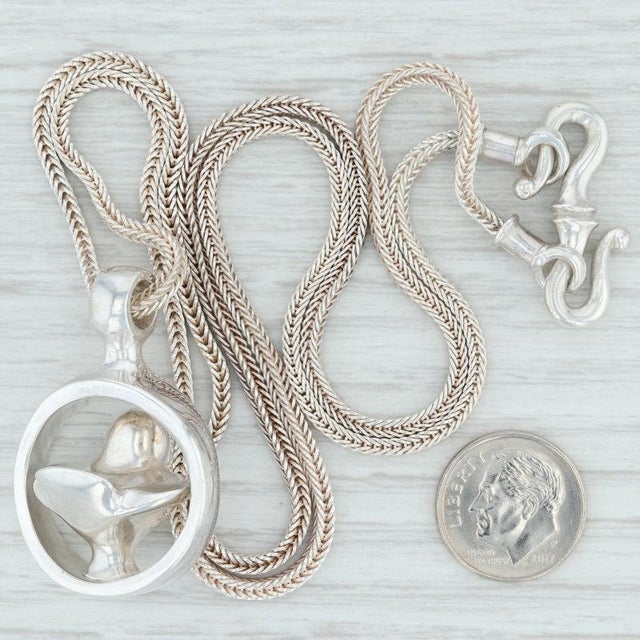 Vladimir Peter Bird Pendant Necklace Sterling Silver 26" Wheat Chain WLADIS For Sale In Greensboro - Image 6 of 6