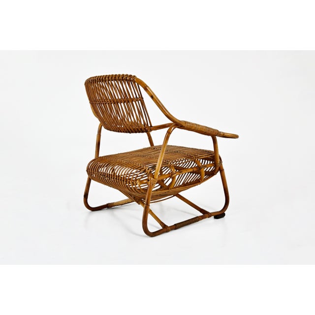 Tan Italian Rattan Armchairs, 1960s, Set of 2 For Sale - Image 8 of 11