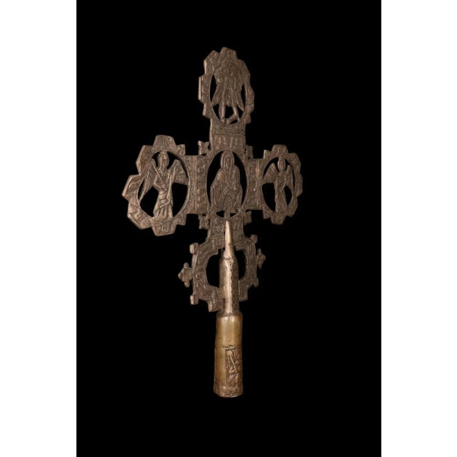 Wrought Iron The Ethiopian Processional Cross Burst of Faith, Guardian of the Sacred Mysteries, 1800s For Sale - Image 4 of 12