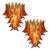 Italian Chandeliers with Leaves in the style of Barovier & Toso, Set of 2 For Sale