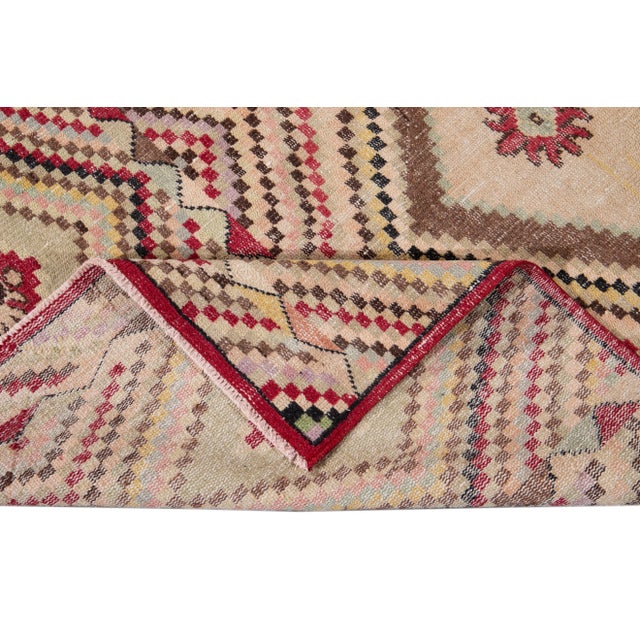 Traditional Vintage Turkish Scatter Wool Rug 4 X 7 For Sale - Image 3 of 13