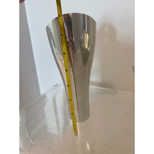 Nambe Studio Vase Silver Metal Alloy Model 6070 1994 For Sale - Image 9 of 9