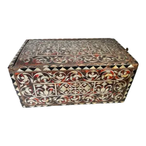 Mid 18th Century Spanish Colonial Faux Tortoiseshell and Mother of Pearl Box
