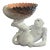 Vintage Italian Ceramic Monkey Centerpiece Bowl With Clam Shell Compote For Sale