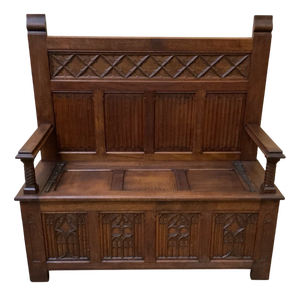 Vintage Neo-Gothic Bench, 1920