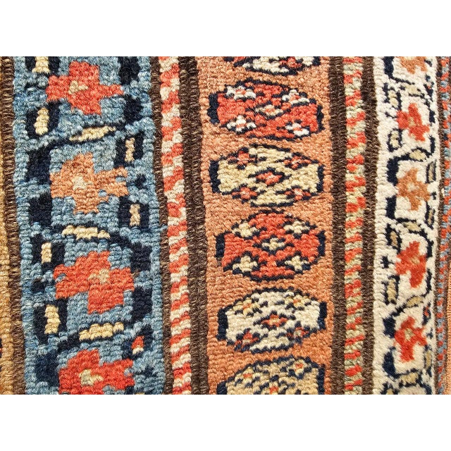 Vintage Persian Kurdish Bidjar Gallery Rug, Hand-Knotted Wool, Allover Paisley Design, Camelhair & Blue, 5x12 For Sale - Image 15 of 16