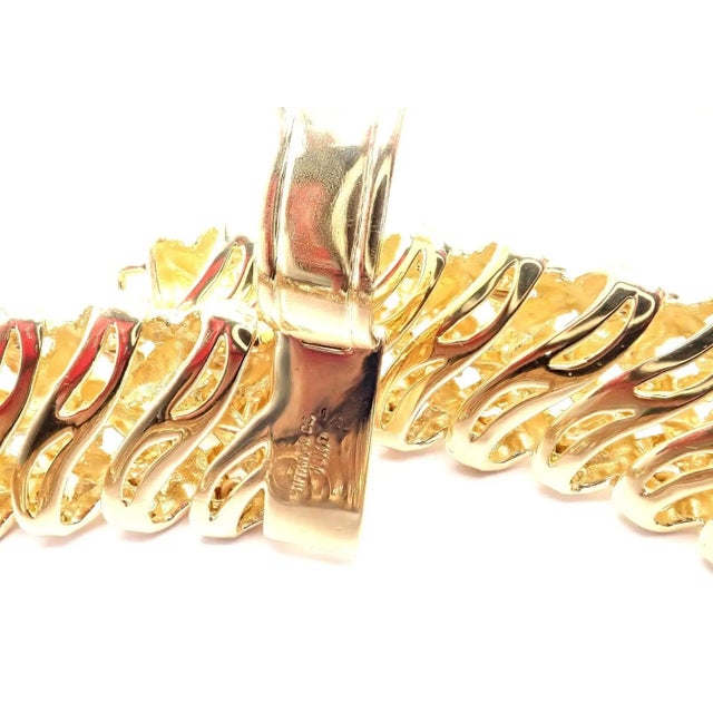 Vintage Tiffany & Co. Vannerie Diamond Sapphire Basket Weave Yellow Gold Necklace For Sale - Image 14 of 17