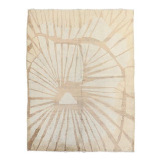 Abstract Turkish Deco Geometric Sunburst Rug no. j5306 For Sale