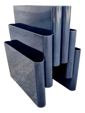 Modern Italian Black Magazine Rack by Giotto Stoppino for Kartell, 1970s