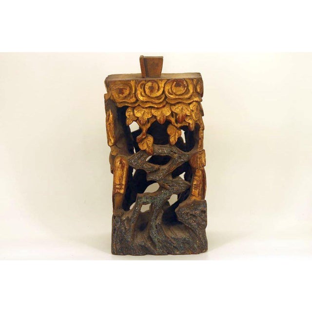 Gold Gilded Antique Chinese Carved Carving For Sale - Image 4 of 6