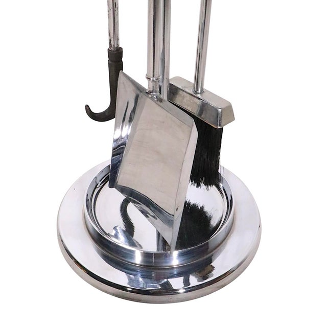 Metal Vintage Lucite and Chrome Fireplace Tool Set For Sale - Image 7 of 9