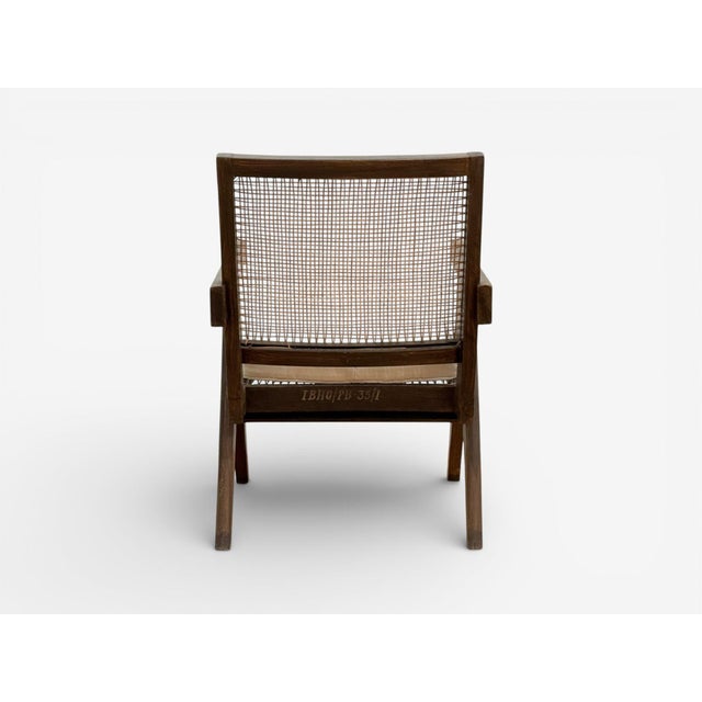Pierre Jeanneret, Teak, Cane, Low Easy Chairs, Chandigarh, India C. 1960s For Sale - Image 12 of 15
