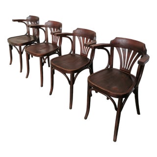 Mid-Century Bentwood Dining Chairs, 1970s, Set of 4 For Sale