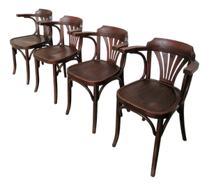 Mid-Century Bentwood Dining Chairs, 1970s, Set of 4
