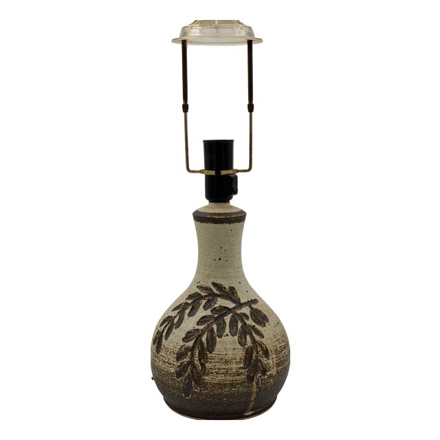 Vintage Danish Brutalist Stoneware Table Lamp from Axella Keramik, 1970s For Sale