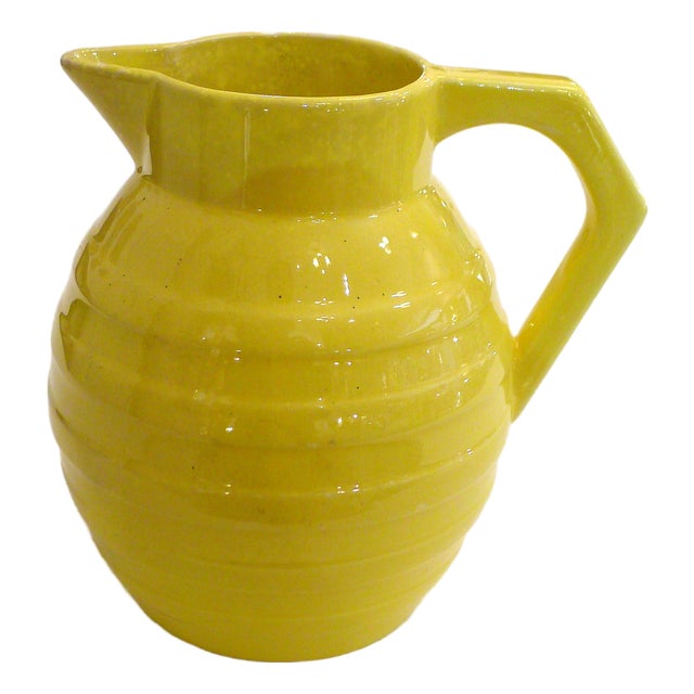 Art Deco Yellow Pitcher from Faïence d'Orchies, France, 1950 For Sale