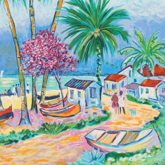 Jean-Claude Picot (French, 1933 – 2020) "Barques de Pêche en Guadeloupe" (Fishing Boats in Guadeloupe), 1999 Serigraph on...
