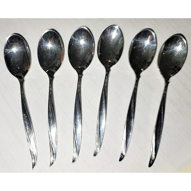 International Silver 1960s Sterling Silver Demitasse Spoons, Set of 6 For Sale - Image 4 of 7