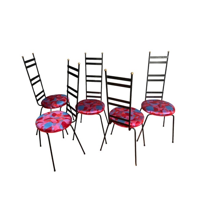 Mid-Century Modern 1960s Vintage Ironmasters Chairs, Set of 5 For Sale - Image 3 of 10