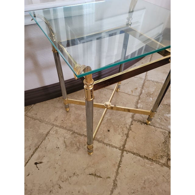 Mid 20th Century Brass and Glass Side Table For Sale - Image 11 of 12