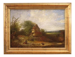 American Artist, Countryside Landscape, 1854, Oil on Canvas, Framed