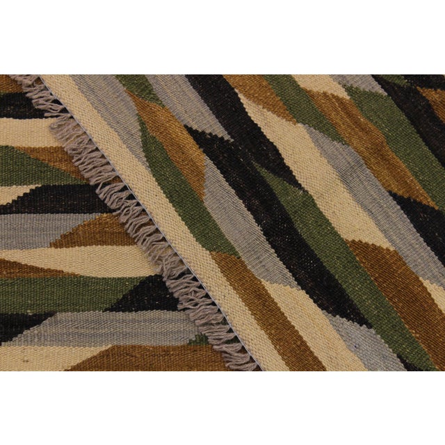 Textile Caucasian Kilim Beige Green Wool Rug - 5'11" X 8'2" For Sale - Image 7 of 7