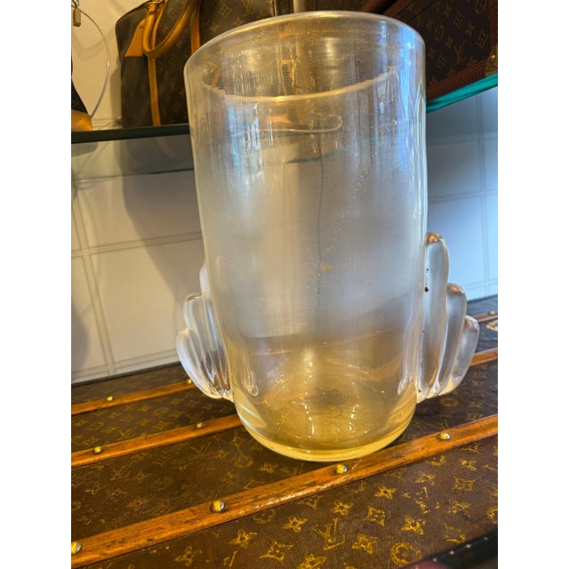 Large Vase in Gold and Iridescent Murano Glass, 1980s For Sale - Image 14 of 16
