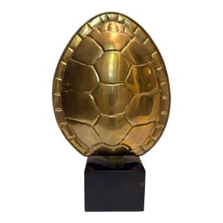 1970s Chapman Brass Faux Turtle Shell Wall Wash Lamp by Turtle and Crane - Mid Century Modern Styled After Karl Springer For Sale