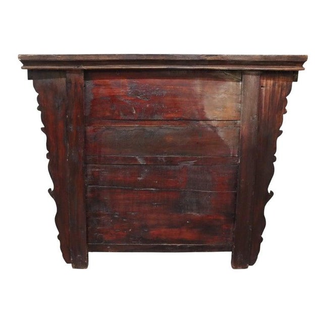 Antique Tibetan Floral Polychromed & Carved Rosewood Tea Cabinet C1890 For Sale - Image 14 of 15