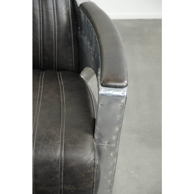 Club Chair in Cowhide Leather with Aluminium For Sale - Image 10 of 14
