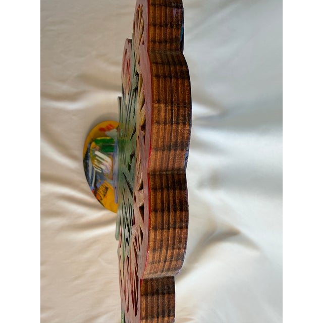 Red 1990s David Gerstein Limited Edition Double-Sided Painted Wood Flower Sculpture, Signed & Numbered (40/295) For Sale - Image 8 of 12