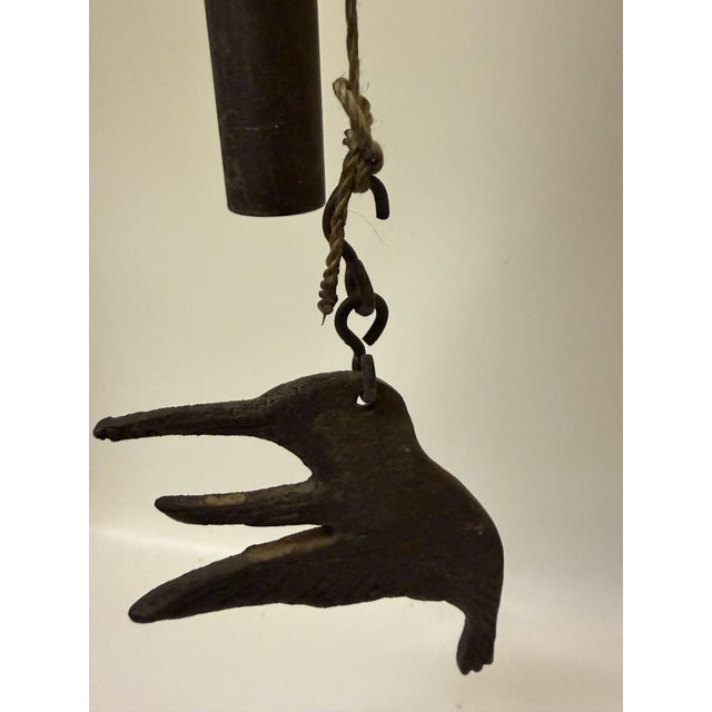 Bronze Mid-Century Modern Patinated Bronze Wind Chimes in the Style of Walter Lamb - 27" For Sale - Image 8 of 15