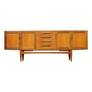 1960s Long Teak Mid Century Credenza by Vb Wilkins for G Plan, Attributed For Sale