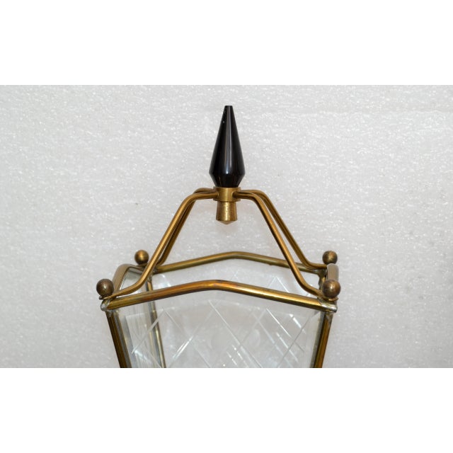 Black Jacques Adnet Style Sconces Lantern Wall Lamps French Mid-Century Modern - Pair For Sale - Image 8 of 13