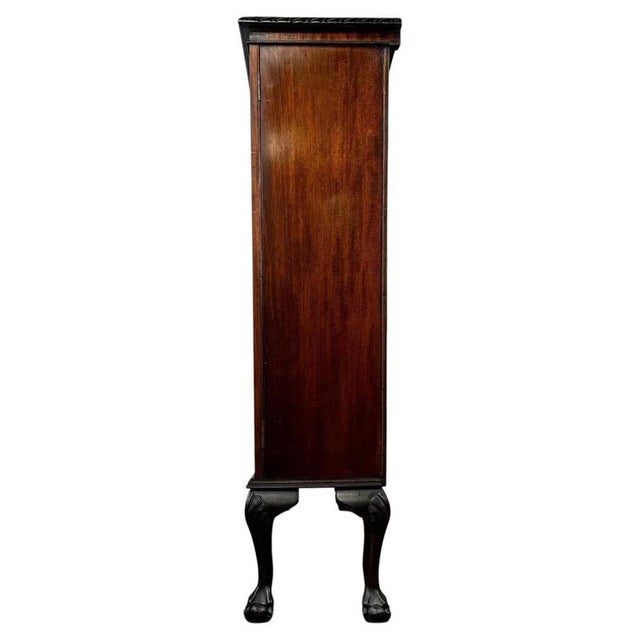 Wood Antique Early 20th Century Mahogany Display Cabinet For Sale - Image 7 of 12