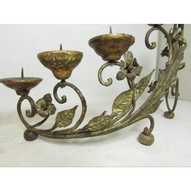 Pair of Antique Italian Wrought Iron Candelabras For Sale - Image 14 of 18