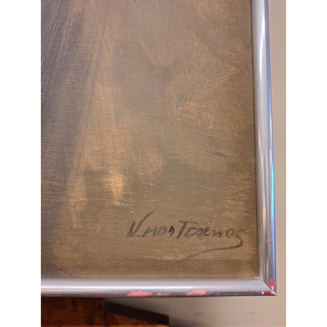 1980s Victoria Mortesinos Large Oil Painting - Signed For Sale - Image 13 of 15