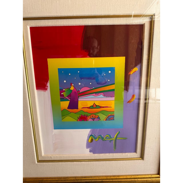 Peter Max, "2 Sages with Stars" Framed oil painting Mixed Media Hand Signed Came out of auction in Atlanta 100% authentic...